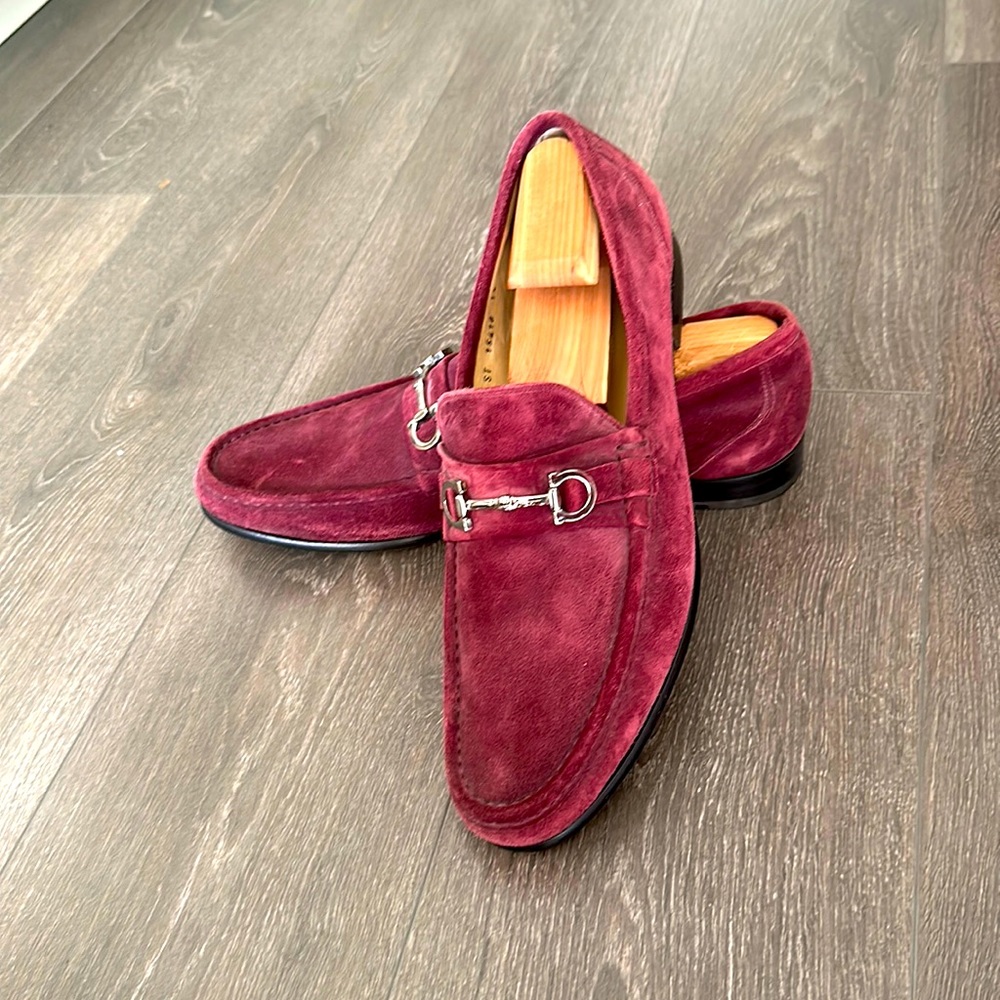 Salvatore Ferragamo suede “Gancini” loafer US 13